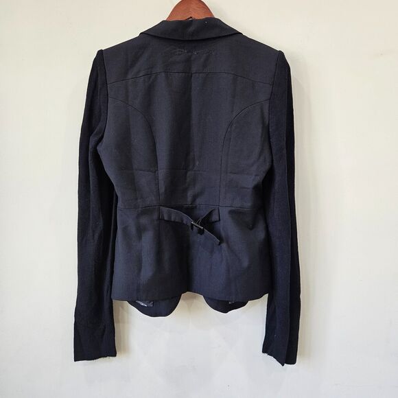 Desigual Womens Blazer Jacket Black Size 40 Embroidered We Love Velvet Burnout - Picture 7 of 11
